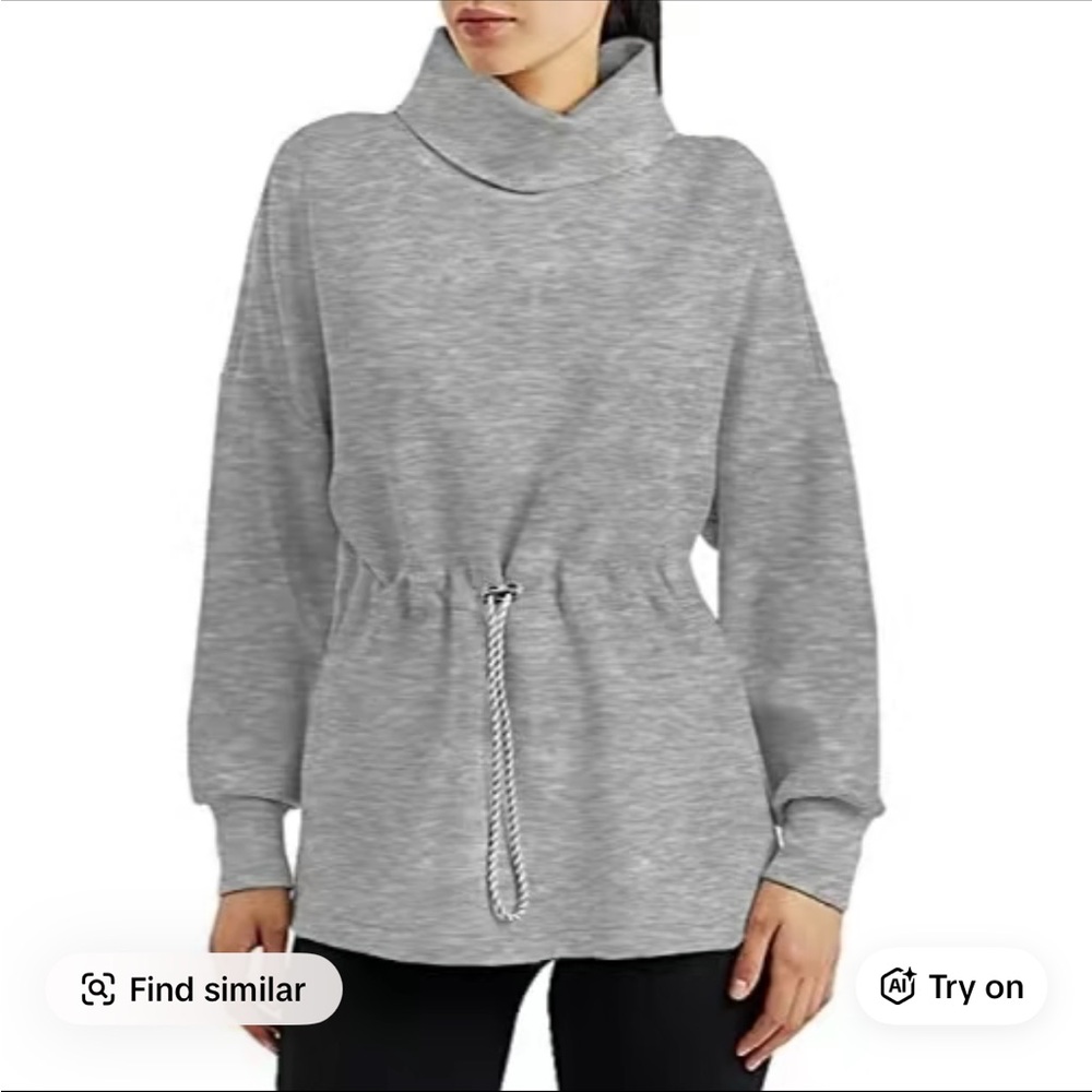 Gray Cowl Neck Pullover Sweater